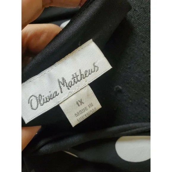 Olivia Matthews Women's Dress size 1X Polka Dot - Picture 7 of 10